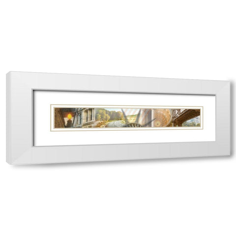 Across America II White Modern Wood Framed Art Print with Double Matting by Franklin