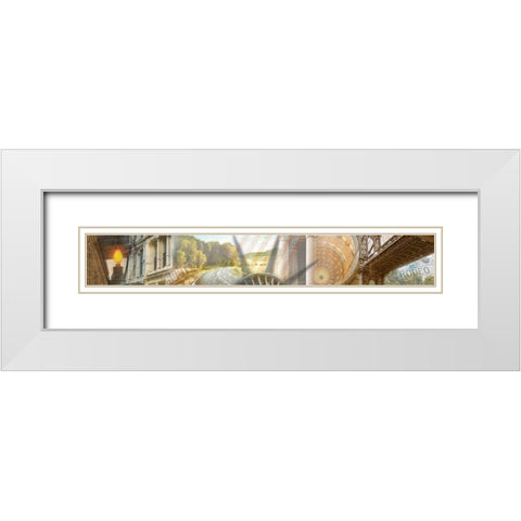 Across America II White Modern Wood Framed Art Print with Double Matting by Franklin