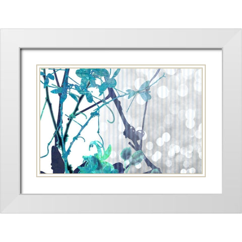 Branch In Blue II White Modern Wood Framed Art Print with Double Matting by Franklin