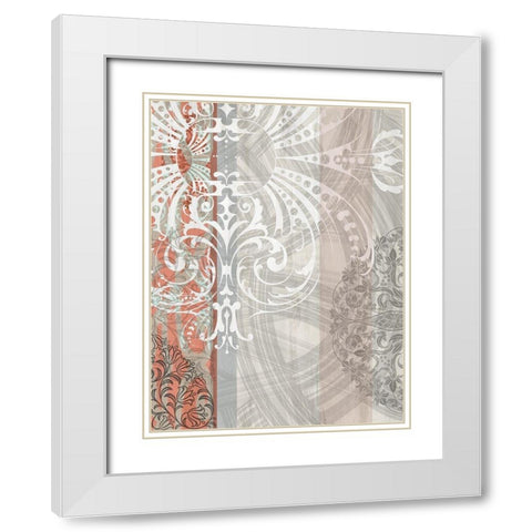 Patterns Coral I White Modern Wood Framed Art Print with Double Matting by Franklin