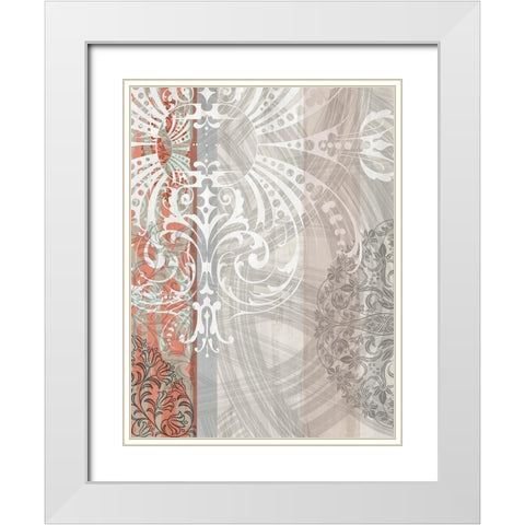 Patterns Coral I White Modern Wood Framed Art Print with Double Matting by Franklin