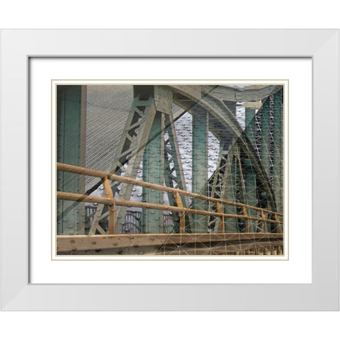 Bridge II White Modern Wood Framed Art Print with Double Matting by Franklin