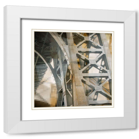 Bridgework II White Modern Wood Framed Art Print with Double Matting by Franklin