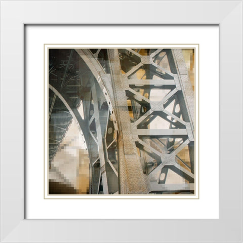 Bridgework II White Modern Wood Framed Art Print with Double Matting by Franklin
