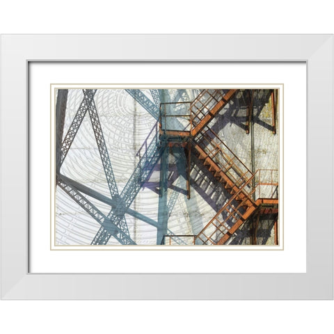 Fire Escape White Modern Wood Framed Art Print with Double Matting by Franklin
