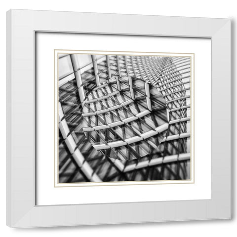 Urban Sphere I White Modern Wood Framed Art Print with Double Matting by Franklin
