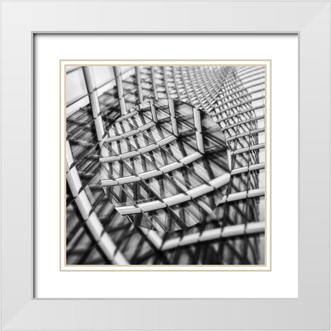 Urban Sphere I White Modern Wood Framed Art Print with Double Matting by Franklin