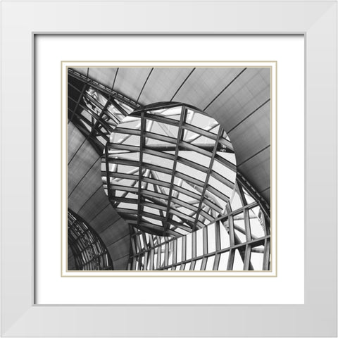 Urban Sphere II White Modern Wood Framed Art Print with Double Matting by Franklin