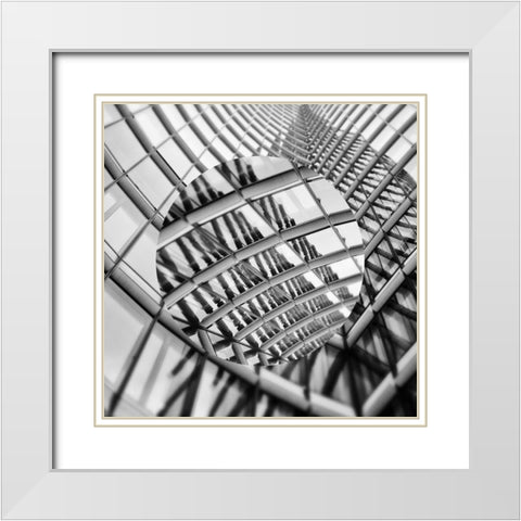 Urban Sphere III White Modern Wood Framed Art Print with Double Matting by Franklin