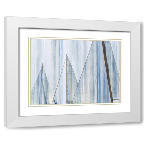 Sails I White Modern Wood Framed Art Print with Double Matting by Franklin