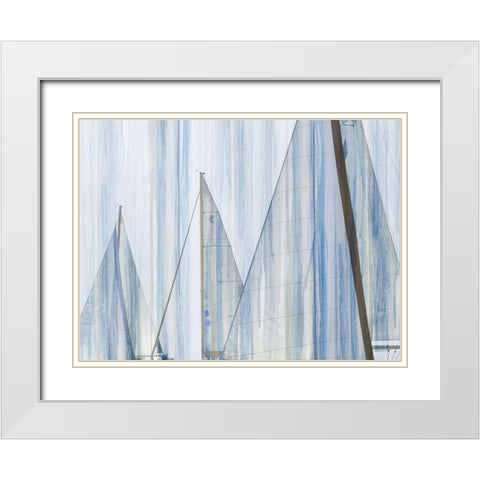 Sails I White Modern Wood Framed Art Print with Double Matting by Franklin