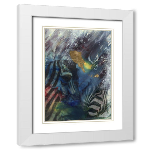 African Eyes White Modern Wood Framed Art Print with Double Matting by Simons