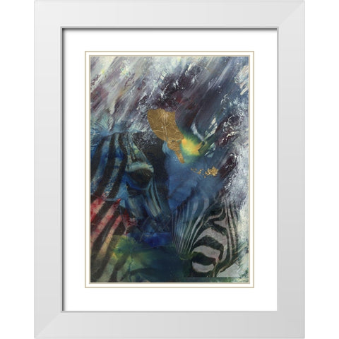 African Eyes White Modern Wood Framed Art Print with Double Matting by Simons
