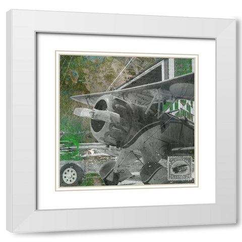 Aviation Earth I White Modern Wood Framed Art Print with Double Matting by Simons