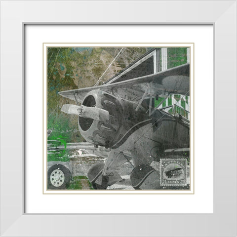 Aviation Earth I White Modern Wood Framed Art Print with Double Matting by Simons