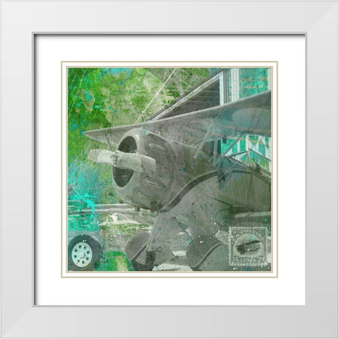 Aviation I White Modern Wood Framed Art Print with Double Matting by Simons