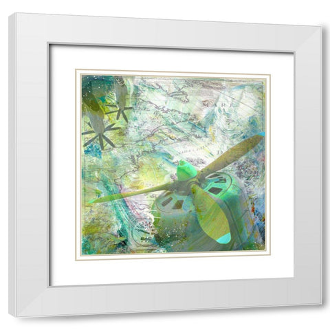 Aviation II White Modern Wood Framed Art Print with Double Matting by Simons