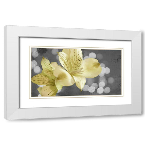 Bubbly in Yellow White Modern Wood Framed Art Print with Double Matting by Simons