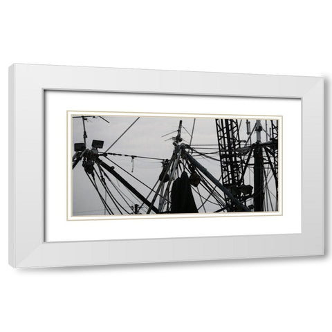 Convergent II White Modern Wood Framed Art Print with Double Matting by Simons