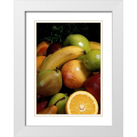 Fruities I White Modern Wood Framed Art Print with Double Matting by Simons