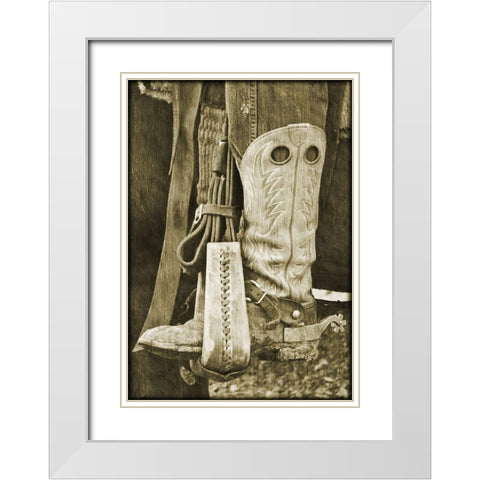 Giddy Up White Modern Wood Framed Art Print with Double Matting by Simons