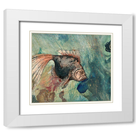 Goldies Pond I White Modern Wood Framed Art Print with Double Matting by Simons