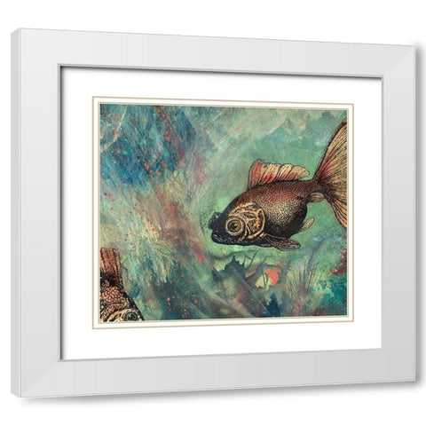 Goldies Pond II White Modern Wood Framed Art Print with Double Matting by Simons
