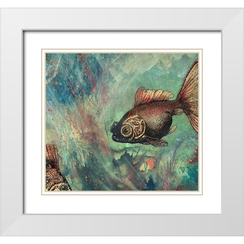 Goldies Pond II White Modern Wood Framed Art Print with Double Matting by Simons