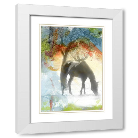 Grazin White Modern Wood Framed Art Print with Double Matting by Simons