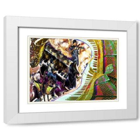 Honky Tonk White Modern Wood Framed Art Print with Double Matting by Simons