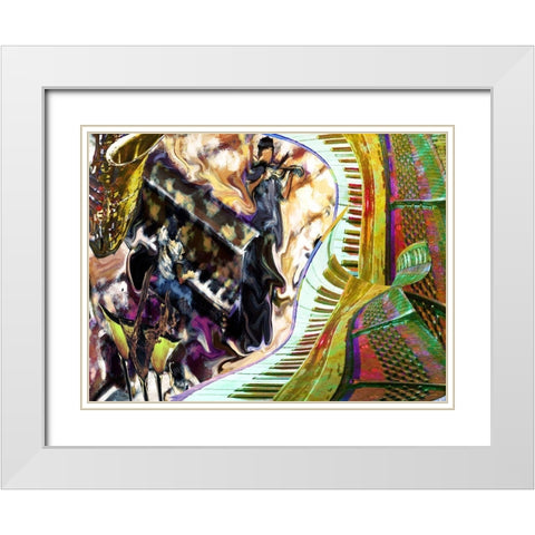 Honky Tonk White Modern Wood Framed Art Print with Double Matting by Simons