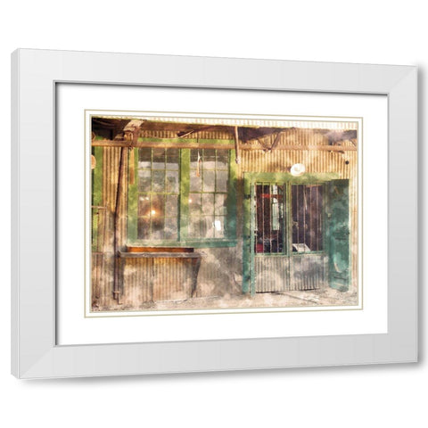 Old Time White Modern Wood Framed Art Print with Double Matting by Simons