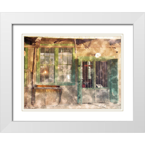 Old Time White Modern Wood Framed Art Print with Double Matting by Simons