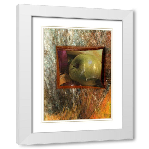Painted Fruit I White Modern Wood Framed Art Print with Double Matting by Simons