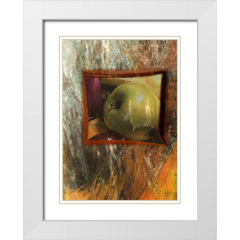 Painted Fruit I White Modern Wood Framed Art Print with Double Matting by Simons