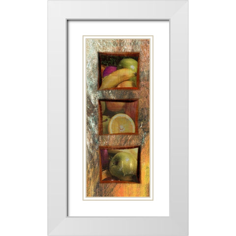 Painted Fruit III White Modern Wood Framed Art Print with Double Matting by Simons