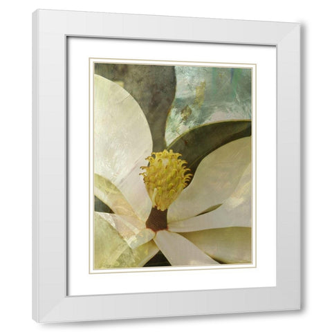 Painted Magnolia White Modern Wood Framed Art Print with Double Matting by Simons