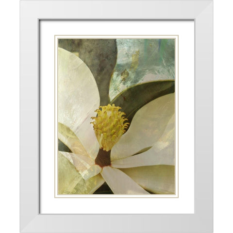 Painted Magnolia White Modern Wood Framed Art Print with Double Matting by Simons