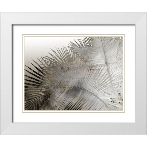 Painted Palm I Black and White White Modern Wood Framed Art Print with Double Matting by Simons