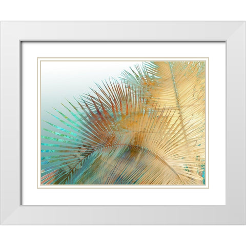 Painted Palm I White Modern Wood Framed Art Print with Double Matting by Simons