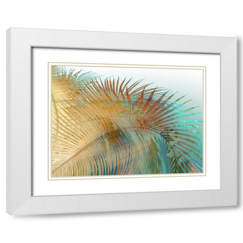 Painted Palm II White Modern Wood Framed Art Print with Double Matting by Simons