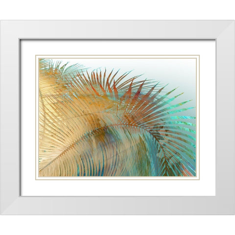 Painted Palm II White Modern Wood Framed Art Print with Double Matting by Simons