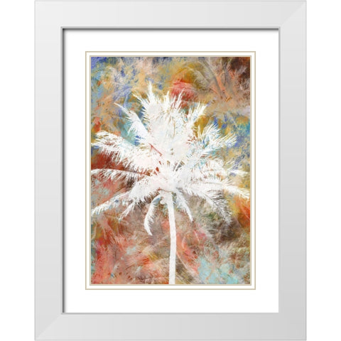 Palm Crazy I White Modern Wood Framed Art Print with Double Matting by Simons