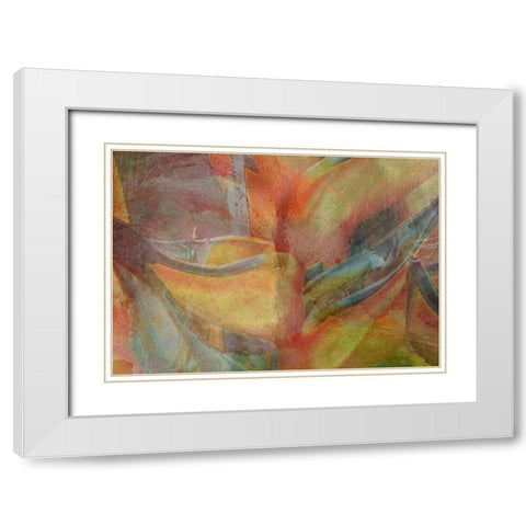 Paradise Abstraction White Modern Wood Framed Art Print with Double Matting by Simons