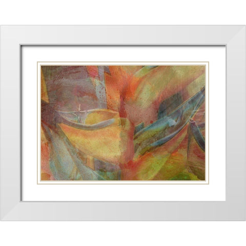 Paradise Abstraction White Modern Wood Framed Art Print with Double Matting by Simons
