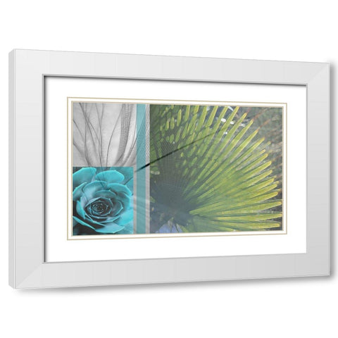 Plumage Cool II White Modern Wood Framed Art Print with Double Matting by Simons