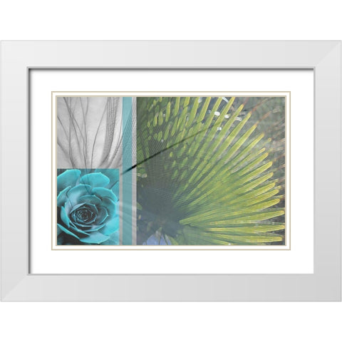 Plumage Cool II White Modern Wood Framed Art Print with Double Matting by Simons