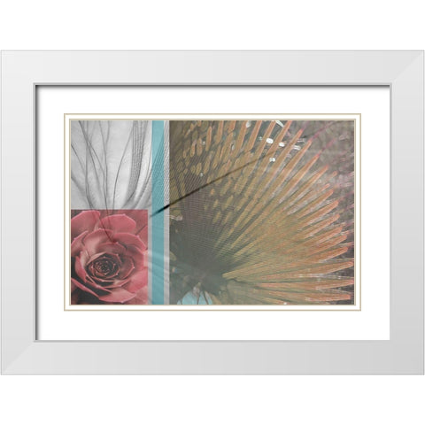 Plumage Warm I White Modern Wood Framed Art Print with Double Matting by Simons