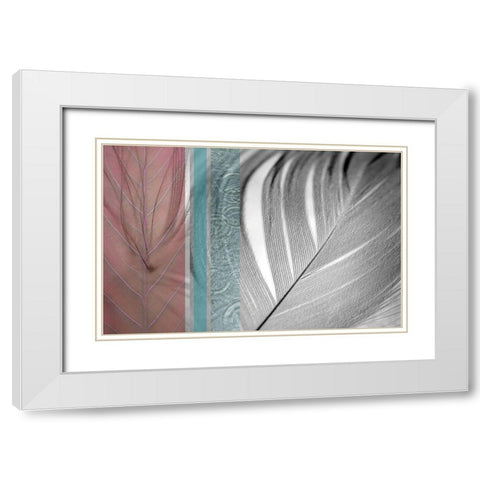 Plumage Warm II White Modern Wood Framed Art Print with Double Matting by Simons