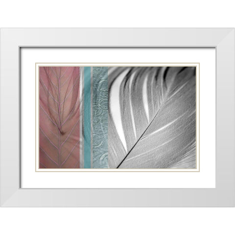 Plumage Warm II White Modern Wood Framed Art Print with Double Matting by Simons